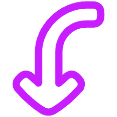 Line Arrow Curve Left Down Icon from Plump Neon Set