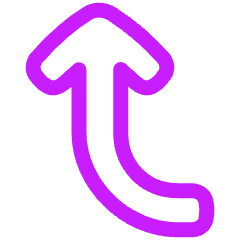 Line Arrow Curve Left Up Icon from Plump Neon Set