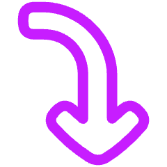 Line Arrow Curve Right Down Icon from Plump Neon Set