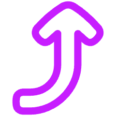 Line Arrow Curve Right Up Icon from Plump Neon Set