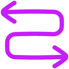 Line Arrow Curvy Both Direction 3 Icon from Plump Neon Set