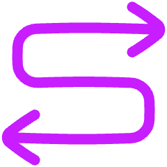 Line Arrow Curvy Both Direction 4 Icon from Plump Neon Set