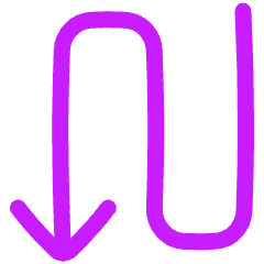 Line Arrow Curvy Down Left Icon from Plump Neon Set