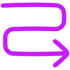 Line Arrow Curvy Right Down Icon from Plump Neon Set