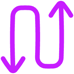 Line Arrow Curvy Up Down 3 Icon from Plump Neon Set
