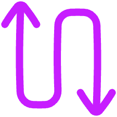 Line Arrow Curvy Up Down 4 Icon from Plump Neon Set