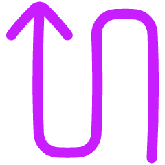 Line Arrow Curvy Up Left Icon from Plump Neon Set