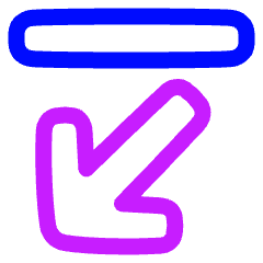 Line Arrow Diagonal Bottom Left Icon from Plump Neon Set