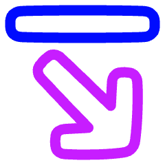 Line Arrow Diagonal Bottom Right Icon from Plump Neon Set