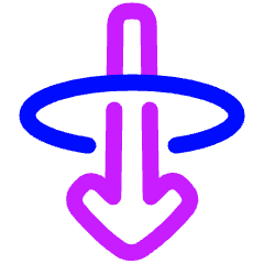Line Arrow Elipse Down Icon from Plump Neon Set