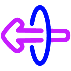 Line Arrow Elipse Left Icon from Plump Neon Set