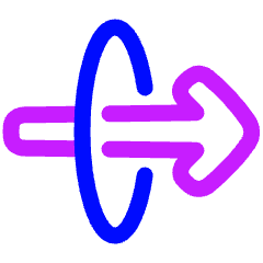 Line Arrow Elipse Right Icon from Plump Neon Set