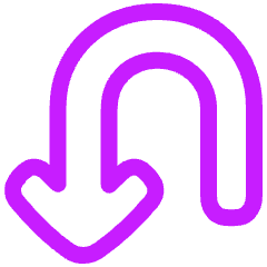 Line Arrow Turn Down Left Icon from Plump Neon Set