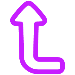 Triangle Arrow Bend Left Up Icon from Plump Neon Set