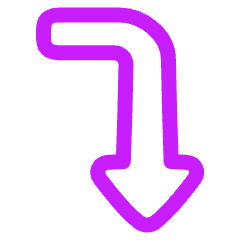 Triangle Arrow Bend Right Down Icon from Plump Neon Set
