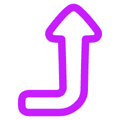 Triangle Arrow Bend Right Up 2 Icon from Plump Neon Set