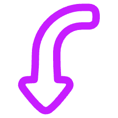 Triangle Arrow Curve Left Down Icon from Plump Neon Set