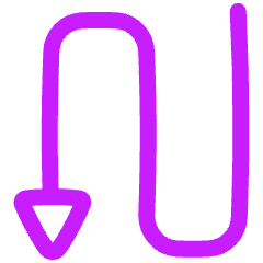 Triangle Arrow Curvy Down Left Icon from Plump Neon Set