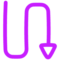 Triangle Arrow Curvy Down Right Icon from Plump Neon Set
