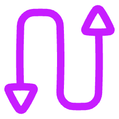 Triangle Arrow Curvy Up Down 3 Icon from Plump Neon Set