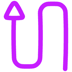Triangle Arrow Curvy Up Left Icon from Plump Neon Set