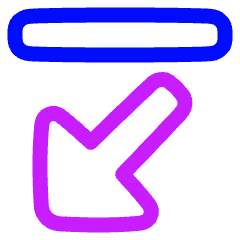 Triangle Arrow Diagonal Bottom Left Icon from Plump Neon Set