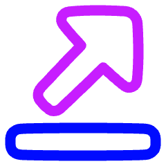 Triangle Arrow Diagonal Top Right Icon from Plump Neon Set
