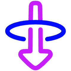 Triangle Arrow Elipse Down Icon from Plump Neon Set