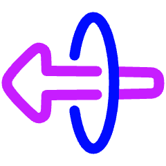 Triangle Arrow Elipse Left Icon from Plump Neon Set