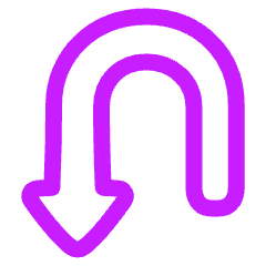 Triangle Arrow Turn Down Left Icon from Plump Neon Set