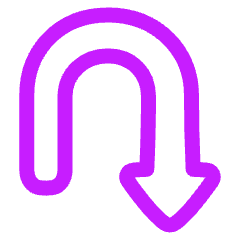 Triangle Arrow Turn Down Right Icon from Plump Neon Set