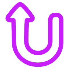 Triangle Arrow Turn Up Left Icon from Plump Neon Set