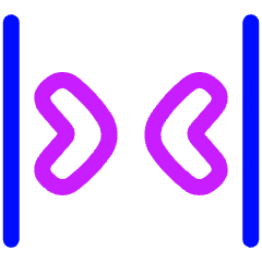 Tailless Line Arrow Shrink Horizontal 2 Icon from Plump Neon Set