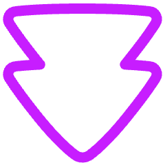 Double Tailless Triangle Arrow Down Icon from Plump Neon Set