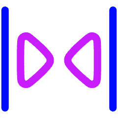 Tailless Triangle Arrow Shrink Horizontal 2 Icon from Plump Neon Set