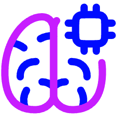 Artificial Intelligence Brain Chip Icon from Plump Neon Set