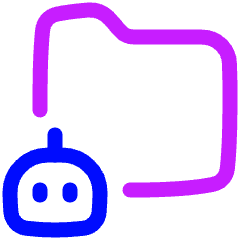 Ai Folder Robot Icon from Plump Neon Set