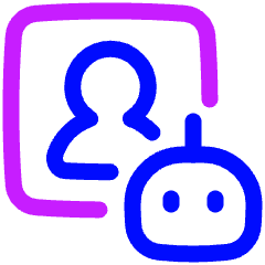 Ai Generate Portrait Image Robot Icon from Plump Neon Set