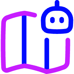 Ai Map Generating Robot Icon from Plump Neon Set