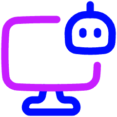 Computer Ai Robot Icon from Plump Neon Set