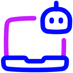 Laptop Ai Robot Icon from Plump Neon Set