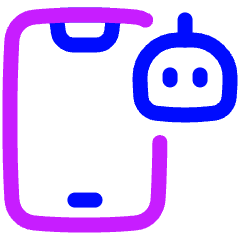 Mobile Ai Robot Icon from Plump Neon Set