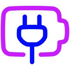 Battery Charging Plug Icon from Plump Neon Set
