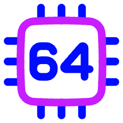 Computer Chip Sixty Four Core Icon from Plump Neon Set