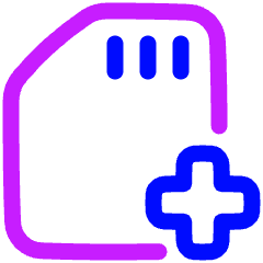 Sd Card Add Plus Icon from Plump Neon Set