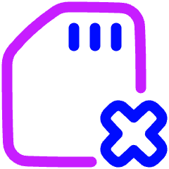 Sd Card Delete Cross Icon from Plump Neon Set