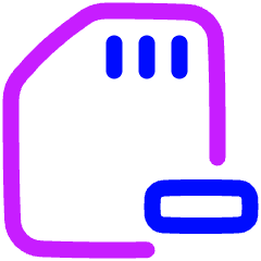 Sd Card Remove Subtract Icon from Plump Neon Set