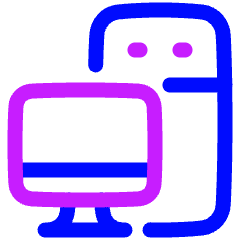 Computer Pc Desktop Icon from Plump Neon Set