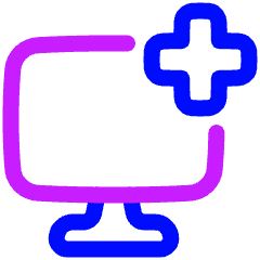 Desktop Add Icon from Plump Neon Set