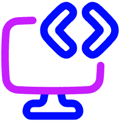 Desktop Code Icon from Plump Neon Set